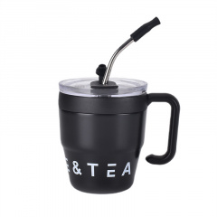 Термочашка з трубочкою та подвійним відкриванням YIWU Coffee & Tea 480 мл Чорний (HP-14-23B) Київ