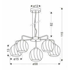 Люстра Candellux Larix 58x115 см Хром (35-23841) Ізмаїл