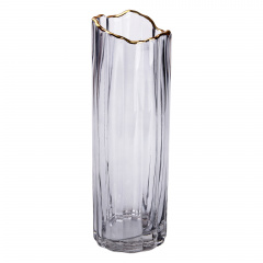 Ваза декоративна скляна YIWU Glass Flower 29.5 см Сірий (HP-1713) Чернівці