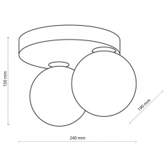 Стельовий світильник TK Lighting Bianca 24x19x15 см Біло-чорний (TK5682) Стрий