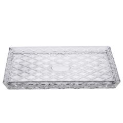 Блюдо для закусок YIWU Lirmartur diamond 24.5x20.5x2 см Прозрачный (HP-YH-39) Буча