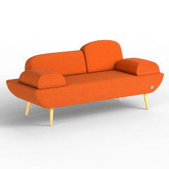 Двомісний диван KULIK SYSTEM LOFT Тканина Цілий Помаранчевий (hub_yEID70878) Василівка