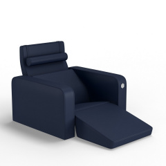 Мягкое кресло KULIK SYSTEM PLEASURE Экокожа Целый Темно-синий (hub_HhaH62733) Кременчуг