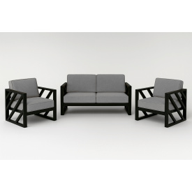 Комплект металлической мебели Tobi Sho Лаверо/S10 с мягкими подушками рогожка Светло-серый/34, 750х1300х700 мм