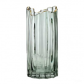 Ваза декоративна скляна YIWU Glass Flower 24.5 см Зелений (HP-1715)