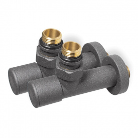 Комплект радіаторних кранів кутових Ideale Dante 1/2x1/2 антрацит (19001)