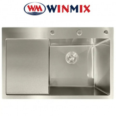 Кухонная мойка Winmix MH7849R NANO-SILVER со ступенькой для сушилки из нержавеющей стали Харьков