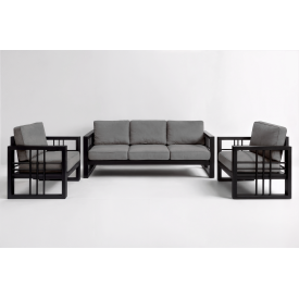 Комплект мягкой мебели Tobi Sho Вердон/S12 с 6 подушками для дома, дачи, сада, офиса, велюр Светло-серый/29, 750х1600х700 мм