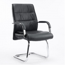 Конференц крісло Venezia office black Special4You з підлокітниками на хромованих полозах