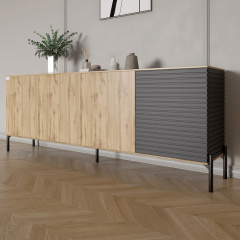 Комод Lion Грей 204x38x76.5 см Дуб Аппалачі/Асфальт (LION-042459) Бровари