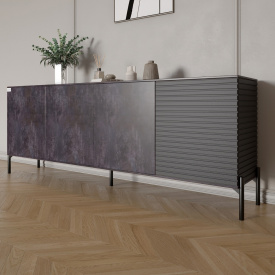 Комод Lion Грей 204x38x76.5 см Бетон темний/Асфальт (LION-042465)