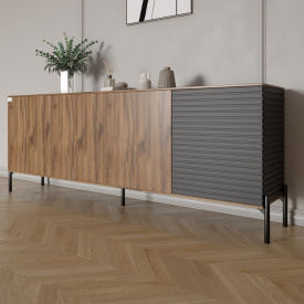 Комод Lion Грей 204x38x76.5 см Дуб Ліворно/Асфальт (LION-042461)