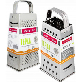 Тертка 21 см із нержавіючої сталі чотиристороння Kamille КМ-7203