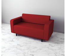 Диван офісний Tobi Sho Арне з підлокітниками 1580х700х740 мм, шкірзам Red/2210
