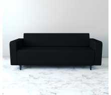 Диван офисный Tobi Sho Арне с подлокотниками 1880х700х740 мм, кожзам Black/2230