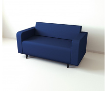Диван офісний Tobi Sho Арне з підлокітниками 1580х700х740 мм, шкірзам Midnight Blue/2227