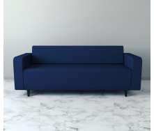 Диван офісний Tobi Sho Арне з підлокітниками 1880х700х740 мм, шкірзам Midnight Blue/2227