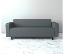 Диван офисный Tobi Sho Арне с подлокотниками 1880х700х740 мм, кожзам Dark Grey/2233