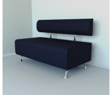 Диван офисный Tobi Sho Доран без подлокотников 1200x540x750, кожзам Темно-синий 2227