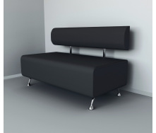 Диван офісний Tobi Sho Доран без підлокітників 1200x540x750, шкірзам Антрацит 2243