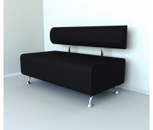 Диван офисный Tobi Sho Доран без подлокотников 1200x540x750, кожзам Черный 2230