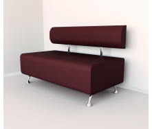 Диван офисный Tobi Sho Доран без подлокотников 1000x540x750, кожзам Бордовый 2223