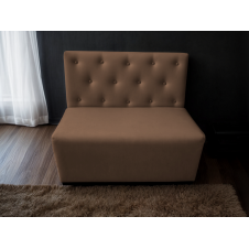 Диван для кафе Tobi Sho Бостон с высокой спинкой и пуговицами 1200x630x850, кожзам Мокко 2239