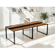 Стол для переговоров Tobi Sho LOFT Volcano КСЛВ/2/36 столешница 36 мм, 2700х1100х765 Фаервуд