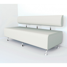Диван офисный Tobi Sho Доран без подлокотников 1800x540x750, кожзам Белый 2300