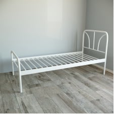 Кровать Tobi Sho RELAX-1 односпальная металлическая для дачи, гостиниц 200X80 Белый