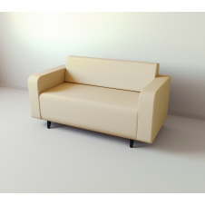 Диван офисный Tobi Sho Арне с подлокотниками 1580х700х740 мм, кожзам Cream/2207