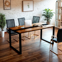 Стіл для переговорів Tobi Sho LOFT «Розмова» стільниця 36 мм, 1600х800х765 Фаєрвуд Оріхів