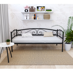Кровать-тахта металлическая Tobi Sho VERONA Lux односпальная 200X80 Черный Ладан