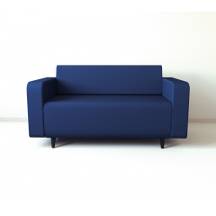 Диван офісний Tobi Sho Арне з підлокітниками 1380х700х740 мм, шкірзам Midnight Blue/2227 Братське