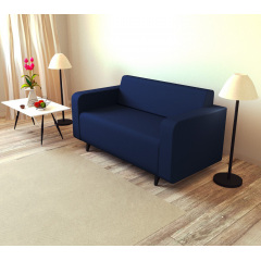 Диван офісний Tobi Sho Арне з підлокітниками 1380х700х740 мм, шкірзам Midnight Blue/2227 Братське