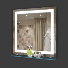 Зеркало квадратное Экватор с LED подсветкой DR-51 600х600х30 с полочкой Владимир-Волынский