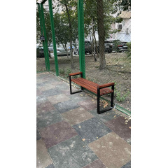 Лавка Tobi Sho Лофт без спинки з підлокітниками для дачі, парку, саду 1,5 м колір макасар Херсон