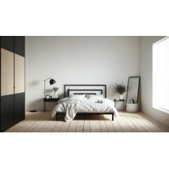 Кровать Tobi Sho BRIO-1 полуторная металлическая 200X120 Черный Ужгород