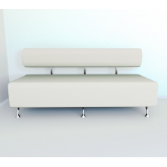 Диван офисный Tobi Sho Доран без подлокотников 1800x540x750, кожзам Белый 2300 Ровно