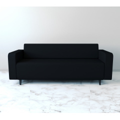 Диван офісний Tobi Sho Арне з підлокітниками 1880х700х740 мм, шкірзам Black/2230 Херсон