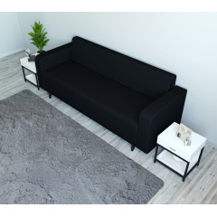 Диван офісний Tobi Sho Арне з підлокітниками 1880х700х740 мм, шкірзам Black/2230 Херсон
