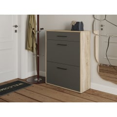 Тумба для взуття Tobi Sho Laura Т-207 з шухлядою в передпокій, 700х920х280 мм Сонома-Антрацит Братське