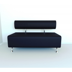 Диван офісний Tobi Sho Доран-42 без підлокітників 1200x540x750, шкірзам Темно-синій 2227 Ізюм