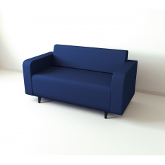 Диван офісний Tobi Sho Арне з підлокітниками 1580х700х740 мм, шкірзам Midnight Blue/2227 Вознесенськ