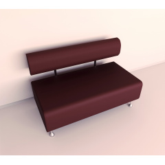 Диван офісний Tobi Sho Доран-42 без підлокітників 1200x540x750, шкірзам Бордовий 2223 Дніпрорудне