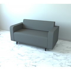 Диван офисный Tobi Sho Арне с подлокотниками 1380х700х740 мм, кожзам Dark Grey/2233 Николаев