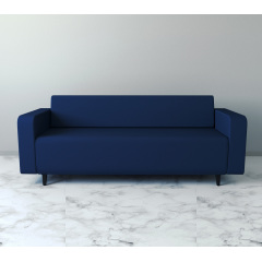 Диван офісний Tobi Sho Арне з підлокітниками 1880х700х740 мм, шкірзам Midnight Blue/2227 Івано-Франківськ