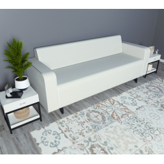 Диван офісний Tobi Sho Арне з підлокітниками 1880х700х740 мм, шкірзам White/2300 Київ