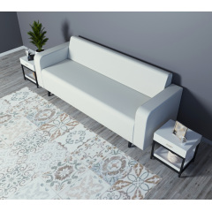 Диван офісний Tobi Sho Арне з підлокітниками 1880х700х740 мм, шкірзам White/2300 Київ