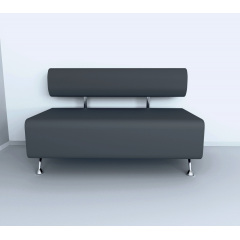 Диван офісний Tobi Sho Доран без підлокітників 1200x540x750, шкірзам Сірий 2233 Нововолинськ